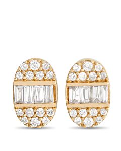 LB Exclusive 14K Yellow Gold 0.35ct Diamond Oval Earrings