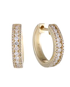 LB Exclusive 14K Yellow Gold 0.50 ct Diamond Hoop Earrings