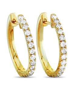 LB Exclusive 14K Yellow Gold 0.50 ct Diamond Pave Hoop Earrings