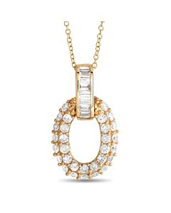 LB Exclusive 14K Yellow Gold 0.63ct Diamond Oval Necklace PN15336 Y