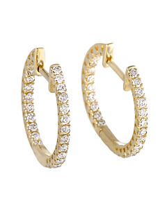 LB Exclusive 14K Yellow Gold 0.66 ct Diamond Inside Out Hoop Earrings