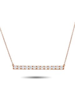 LB Exclusive 18K Rose Gold 1.00 ct Diamond Bar Necklace