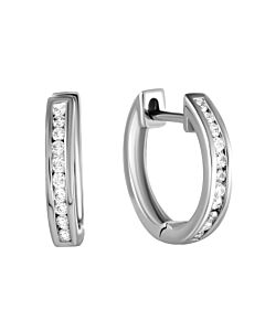 LB Exclusive ~.25ct Small 14K White Gold Diamond Hoop Earrings