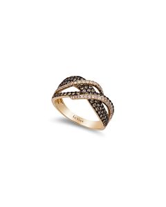 Le Vian Chocolatier Ring Chocolate Diamonds, Vanilla Diamonds set in 14K Honey Gold Ring Size 7 R16101BR