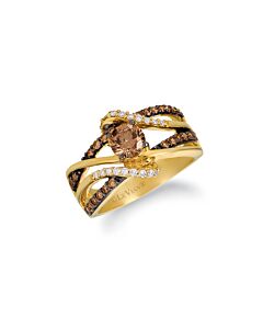 Le Vian Chocolatier Ring Chocolate Diamonds, Vanilla Diamonds set in 14K Honey Gold Ring Size 7 66197