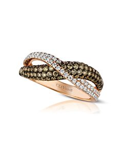 Le Vian Chocolatier Ring Chocolate Diamonds, Vanilla Diamonds set in 14K Strawberry Gold Ring Size 7 R16990BR