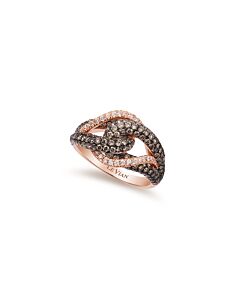 Le Vian Chocolatier Ring Chocolate Diamonds, Vanilla Diamonds set in 14K Strawberry Gold Ring Size 7 R16089BR