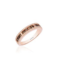 Le Vian Chocolatier Ring Chocolate Diamonds, Vanilla Diamonds set in 14K Strawberry Gold Ring Size 7 R4824DB