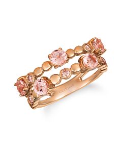 Le Vian Creme Brulee Ring Peach Morganite, Nude Diamonds set in 14K Strawberry Gold Ring Size 7 R5892MOR/C2
