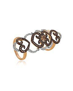 Le Vian Red Carpet Knuckle Ring Chocolate Diamonds, Vanilla Diamonds set in 14K Two Tone Gold Ring Size 7 DBRG13626T-B-A
