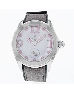 Leather Silver Dial Watch