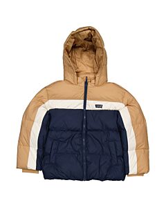 Levis Boys Colorblock Down Hooded Puffer Jacket