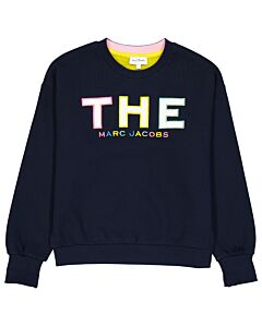 Little Marc Jacobs Navy Embroidered-logo Cotton Sweatshirt
