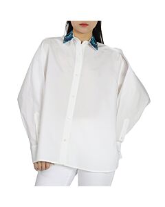 Loewe Embroidered Collar Shirt In White