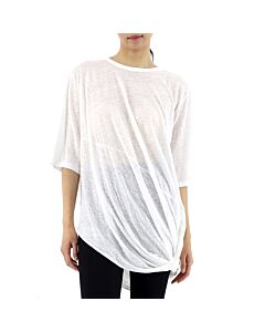 Loewe Linen Asymmetric T-shirt In White