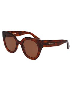 Longchamp 49 mm Textured Brown Sunglasses