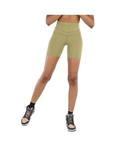 Lorna Jane Ladies Olive Stomach Support Bike Shorts With Zip Phone Pocket