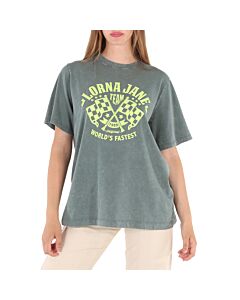 Lorna Jane Ladies Washed Military Speedway Oversized Cotton T-shirt