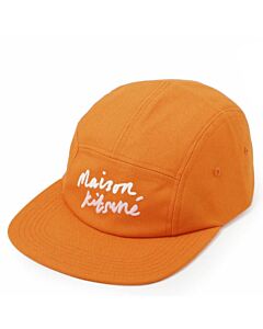 Maison Kitsune Neon Orange Mini Handwriting Baseball Cap, Size One Size