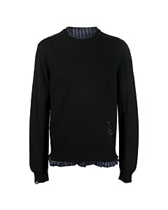 Maison Margiela Charcoal Distressed Wool Knit Sweater