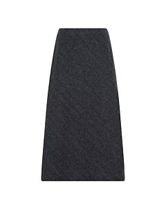Maison Margiela Ladies Dark Grey Melange Herringbone A-Line High-Rise Skirt, Brand Size 38 (US Size 4)