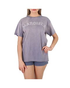 Maison Margiela Lilac Logo Cotton Jersey Crewneck T-Shirt, Size Small