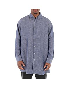 Maison Margiela Men's Button-down Linen Shirt, Brand Size 38  (Neck Size 15")
