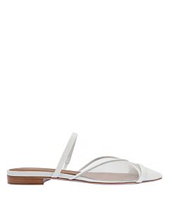 Malone Souliers Ladies White Clio Pointed-Toe Mesh Mule