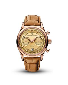Manero Flyback Chronograph Alligator Leather Champagne Dial Watch