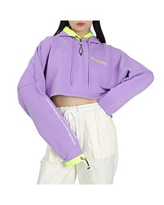 Marcelo Burlon Ladies Purple Oversized Cropped Sweatshirt