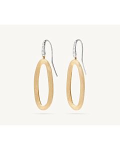 Marco Bicego Jaipur Gold 18K Yellow Gold Oval Link Diamond Hook Earrings - Ob1808-A_B_Yw_Q6