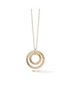 Marco Bicego Masai 18K Yellow Gold and Diamond Double Circle Long Necklace CG800 B YW M5