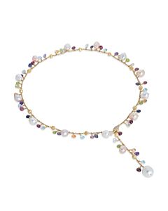Marco Bicego Paradise Collection 18K Yellow Gold Mixed Gemstone and Pearl Lariat Necklace CB2586-B MIX114 Y 02
