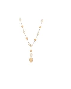 Marco Bicego Siviglia Collection 18K Yellow Gold and Mother of Pearl Lariat Necklace with Adjustable Diamond Clasp - CB2653-B MPW Y 02
