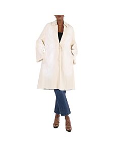 Marni Ladies Dust Coat In Vintage Effect Denim in Snow-white
