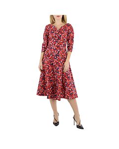 Marni Ladies Floral-print Midi Shirt Dress