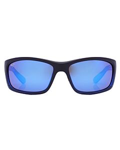 Maui Jim Kanaio 61 mm Matte Translucent Blue Black with Stripe Sunglasses