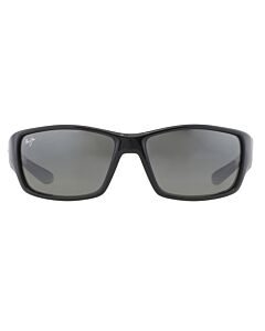 Maui Jim Local Kine 61 mm Shiny Black with Grey and Maroon Sunglasses