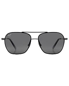 Maui Jim Mano 57 mm Black w/Silver Stripe Sunglasses