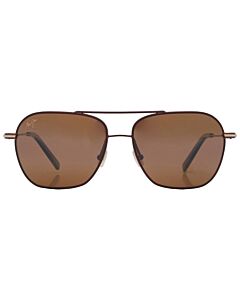 Maui Jim Mano 57 mm Dark Brown w/Gold Stripe Sunglasses