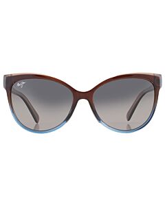 Maui Jim Olu Olu 57 mm Translucent Dark Chocolate with Blue Sunglasses