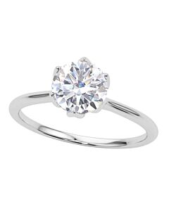 Maulijewels 1.00 Carat Diamond ( G-H/ VS1 ) Moissanite Solitaire Engagement Rings In 14K Solid White Gold