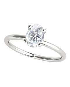Maulijewels 2.00 Carat 9x7 Oval Shape Moissanite Solitaire Engagement Rings For Women In 10K Solid White Gold
