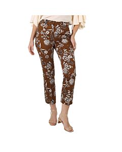 Max Mara Scrivia Cropped Floral Stretch-cotton Pants