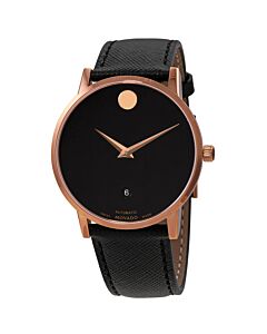 Men's 1881 Automatic (Calfskin) Leather Black Dial Watch
