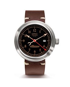Men's 1919 DAY Leather Black Dial Watch