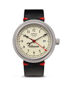 Men's 1919 Leather White Dial Watch