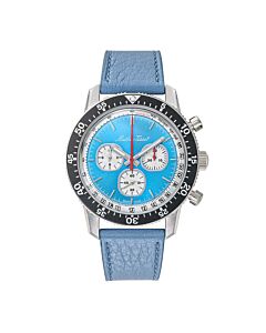 Men's 1968 Chronograph Leather Blue Dial Watch