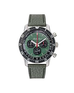 Men's 1968 Chronograph Leather Green Dial Watch