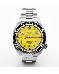 Men's 1973 SHARK & CRAB Stainless Steel Yellow Dial Watch